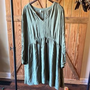 Old Navy XXL LS Green Dress